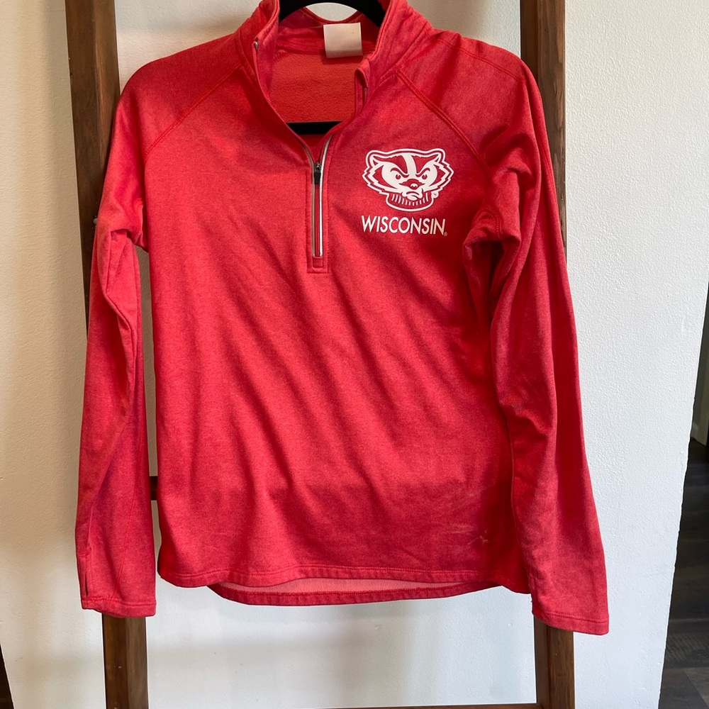 Wisconsin Bucky Badger Red Quarter-Zip Pullover
